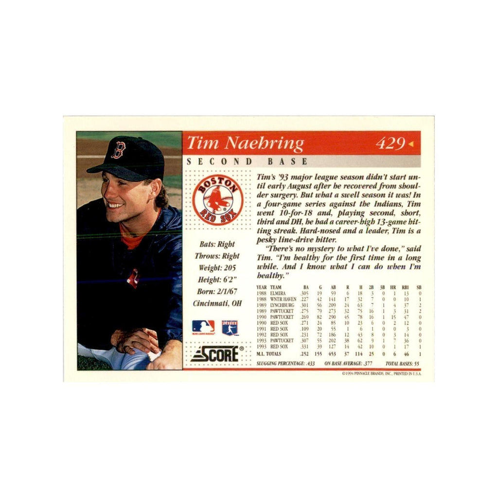 1994 Score Tim Naehring Baseball Cards #429