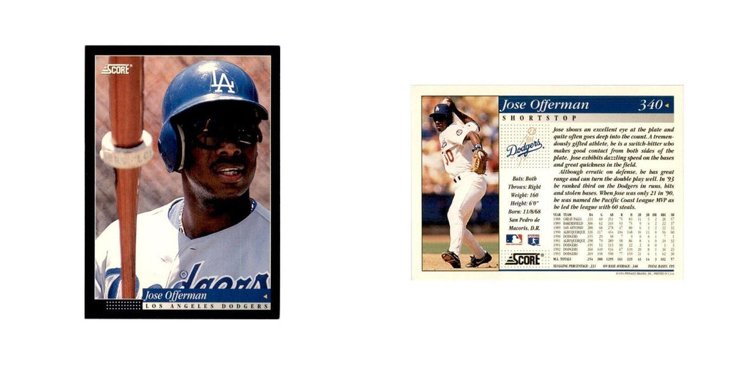 1994 Score Jose Offerman Baseball Cards #340