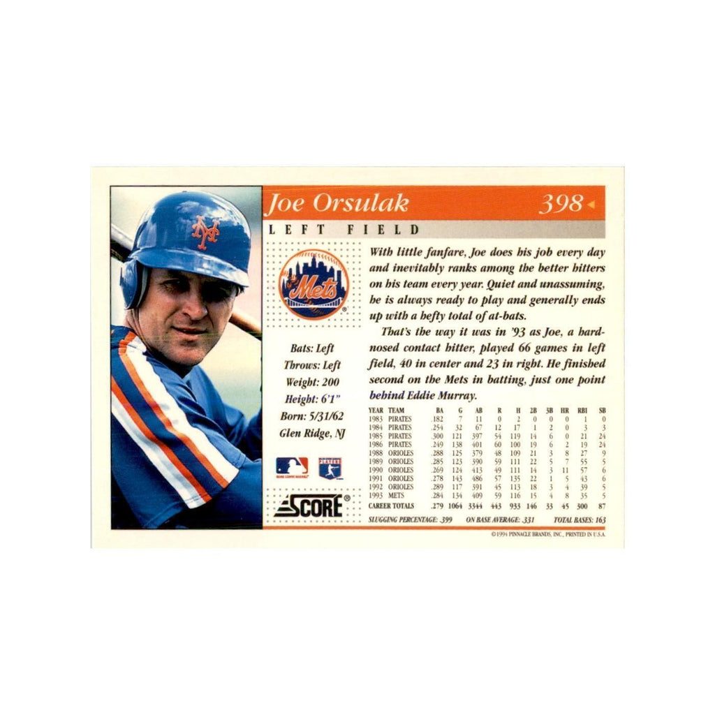 1994 Score Joe Orsulak Baseball Cards #398