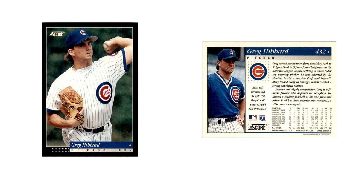 1994 Score Greg Hibbard Baseball Cards #432