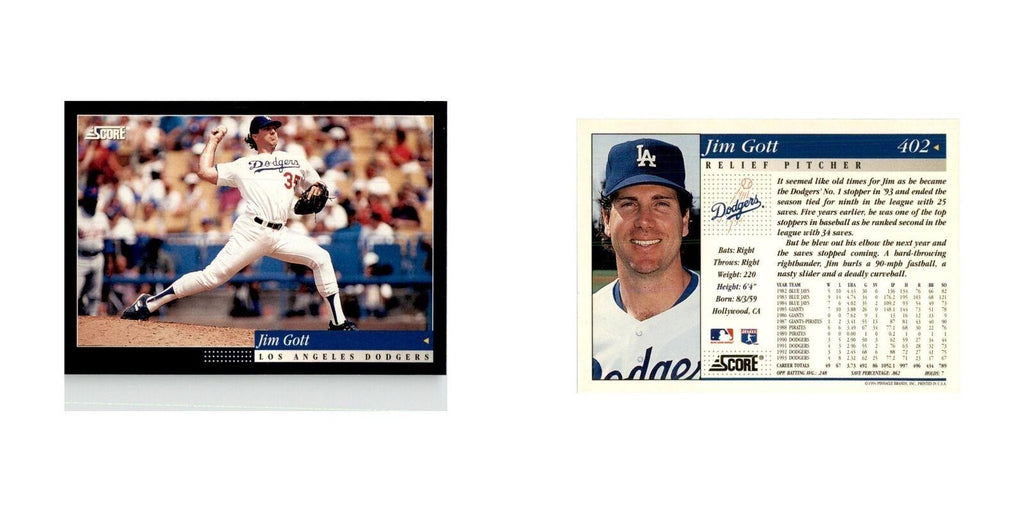1994 Score Jim Gott Baseball Cards #402