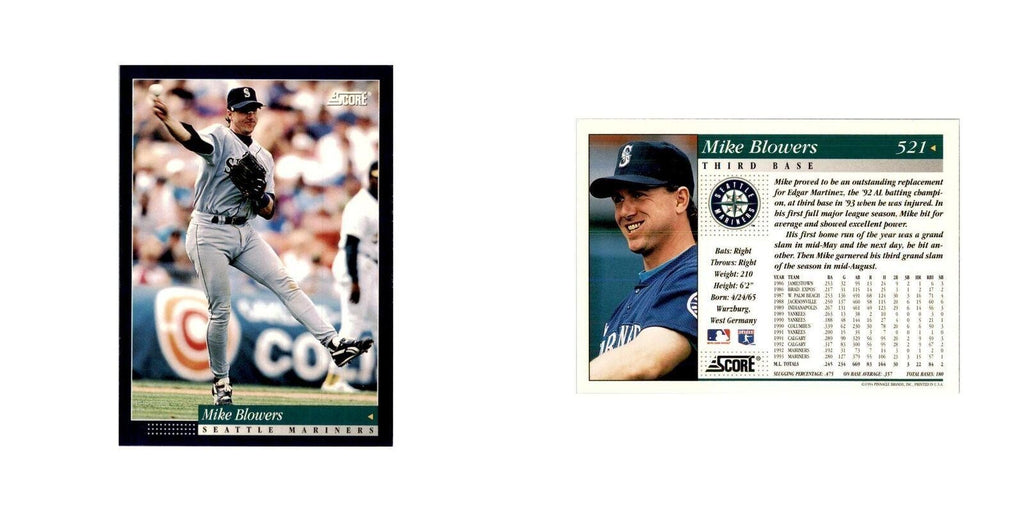 1994 Score Mike Blowers Baseball Cards #521