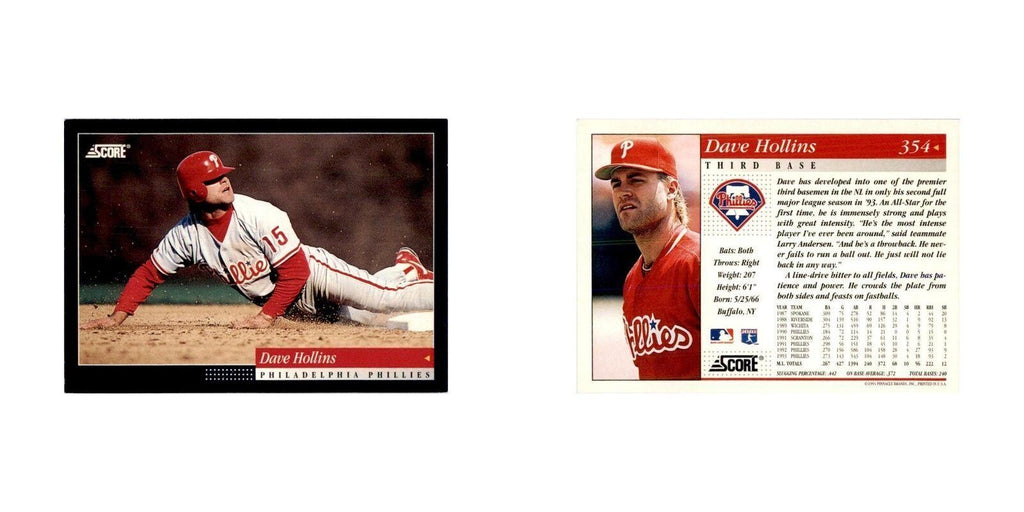 1994 Score Dave Hollins Baseball Cards #354