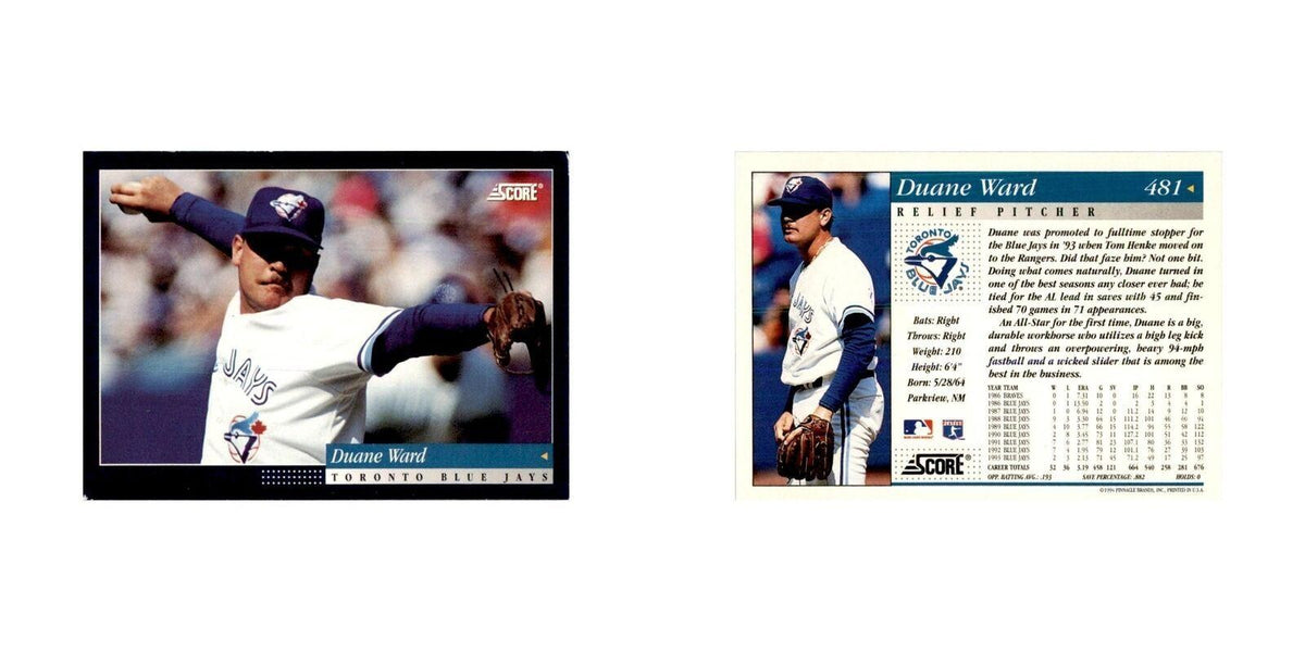 1994 Score Duane Ward Baseball Cards #481