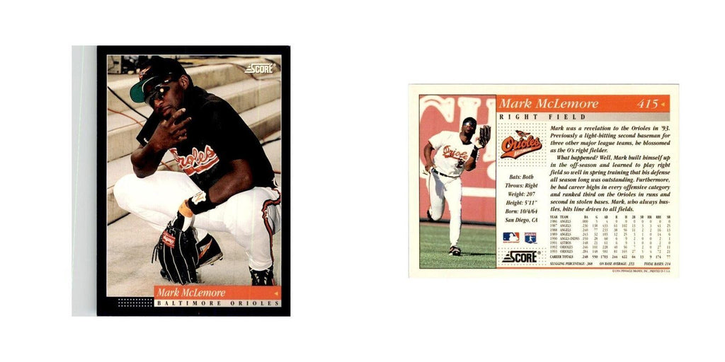 1994 Score Mark McLemore Baseball Cards #415