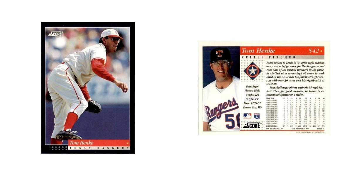 1994 Score Tom Henke Baseball Cards #542
