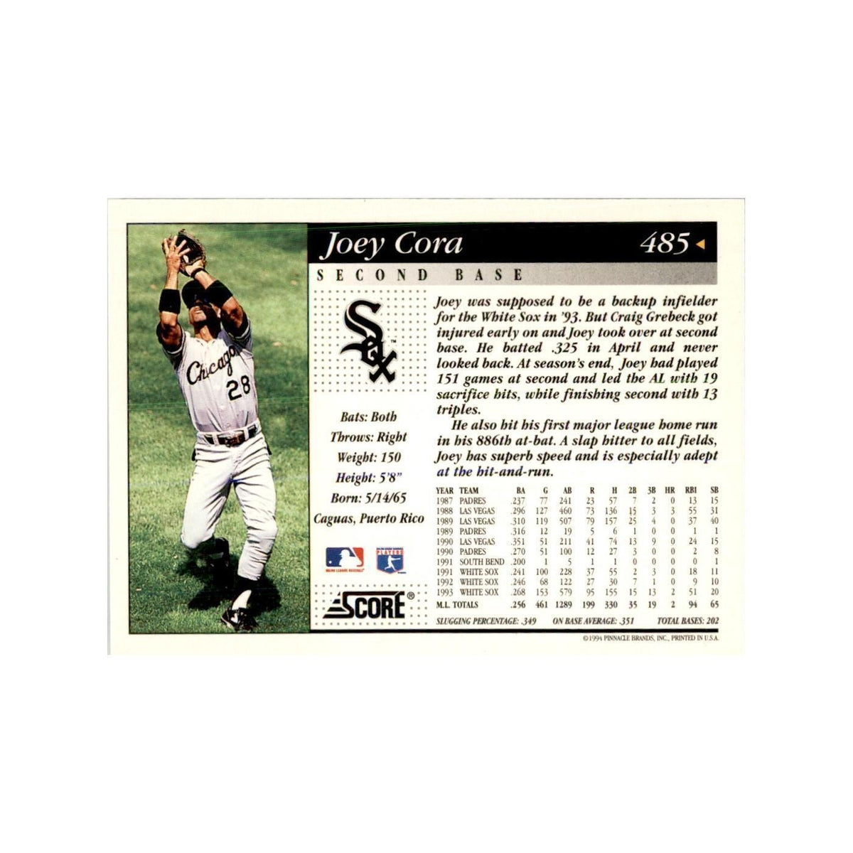 1994 Score Joey Cora Baseball Cards #485