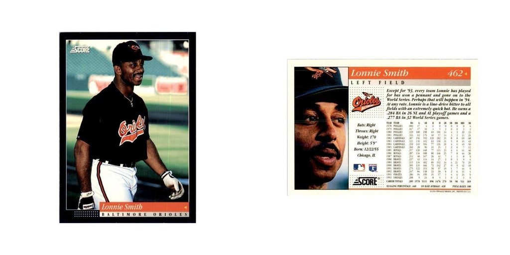 1994 Score Lonnie Smith Baseball Cards #462