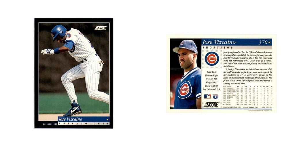 1994 Score Jose Vizcaino Baseball Cards #370
