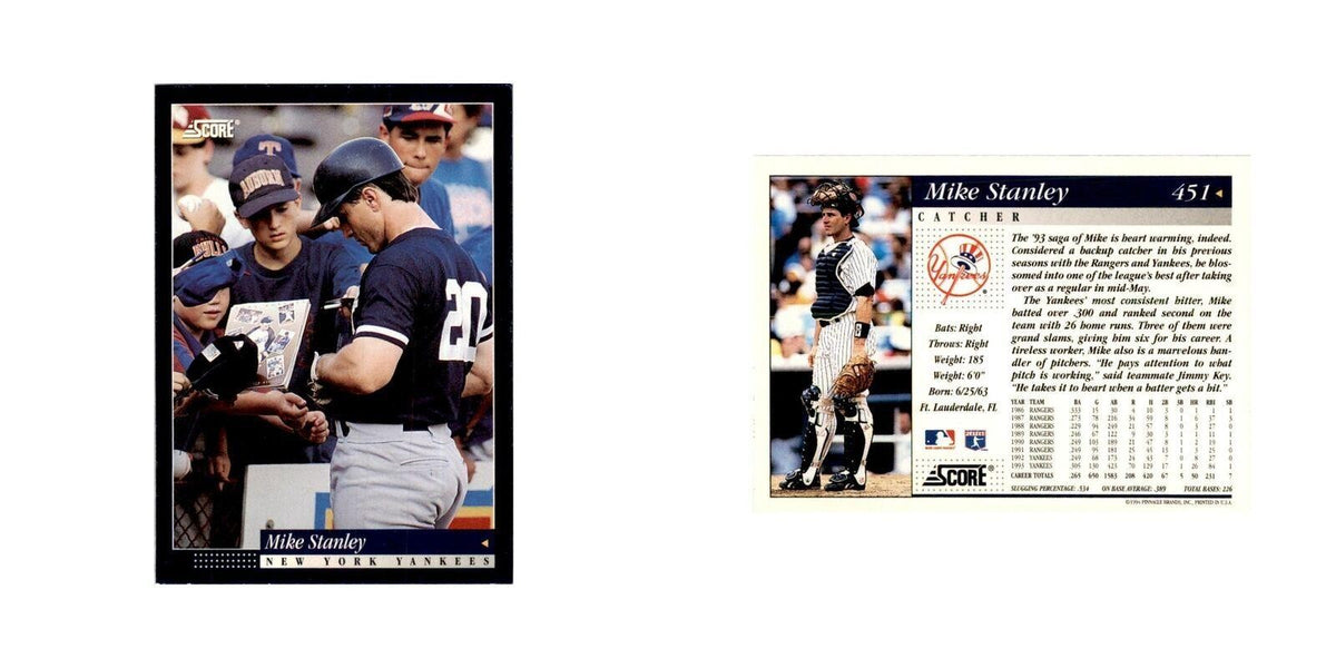 1994 Score Mike Stanley Baseball Cards #451