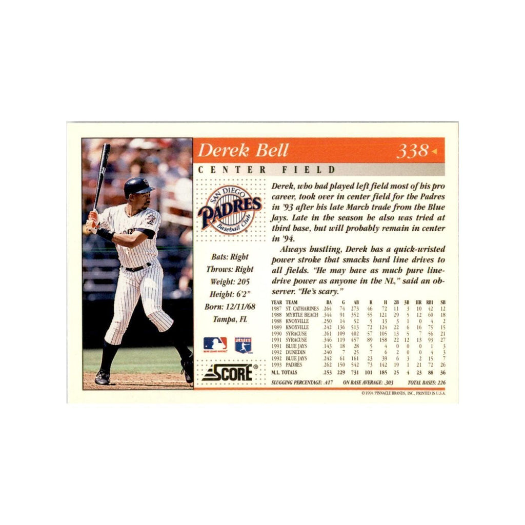 1994 Score Derek Bell Baseball Cards #338