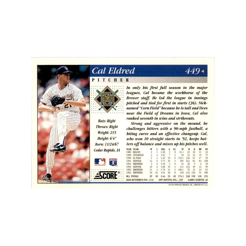 1994 Score Cal Eldred Baseball Cards #449