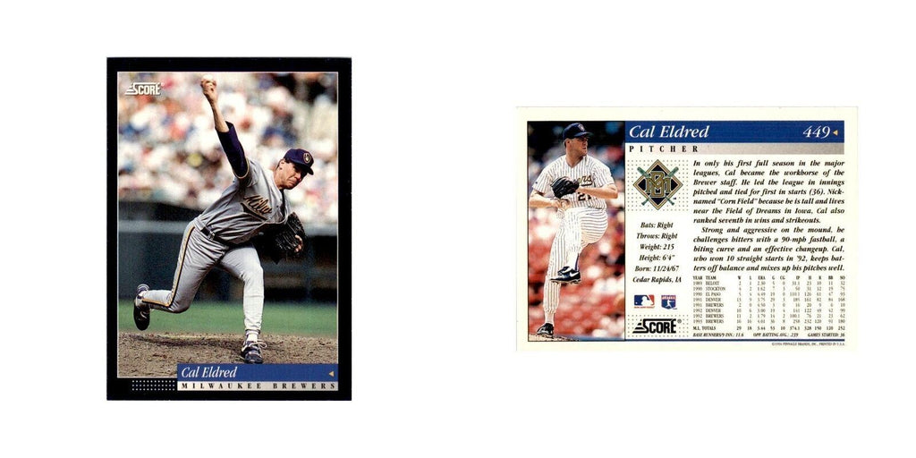 1994 Score Cal Eldred Baseball Cards #449