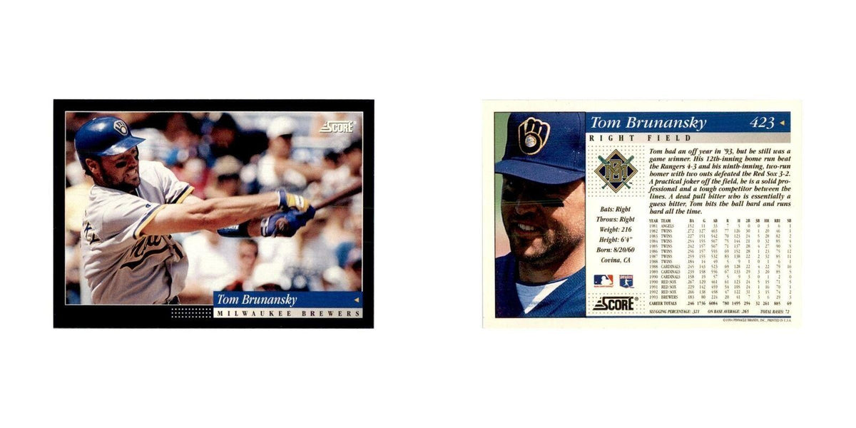 1994 Score Tom Brunansky Baseball Cards #423