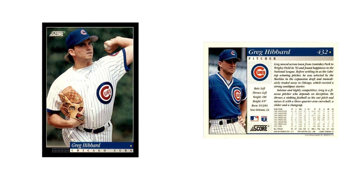 1994 Score Greg Hibbard Baseball Cards #432