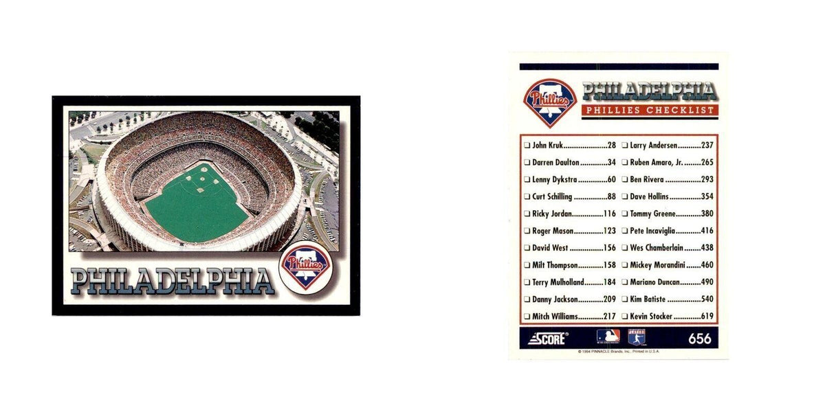1994 Score Philadelphia Phillies Baseball Cards #656