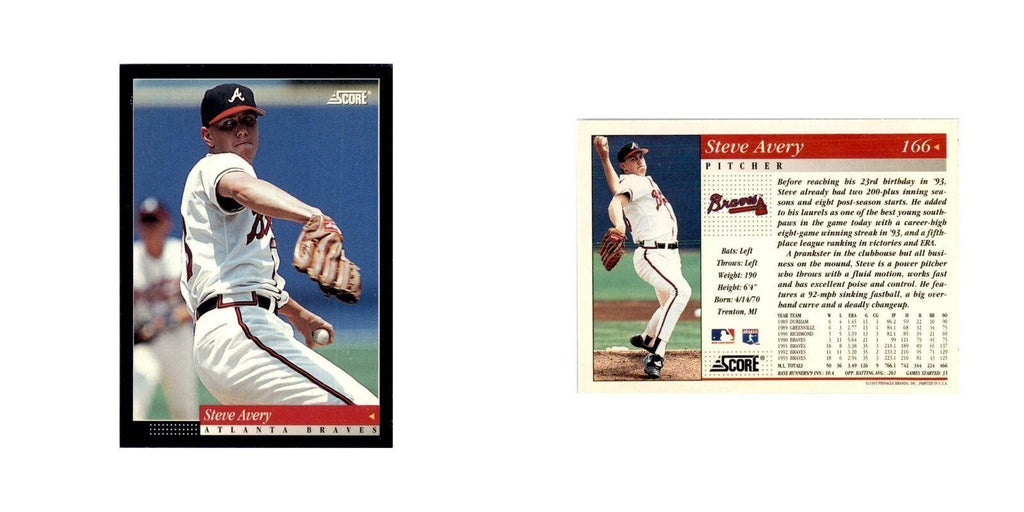 1994 Score Steve Avery Baseball Cards #166