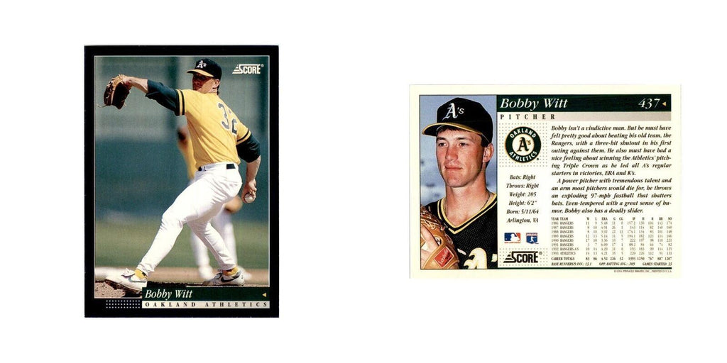 1994 Score Bobby Witt Baseball Cards #437