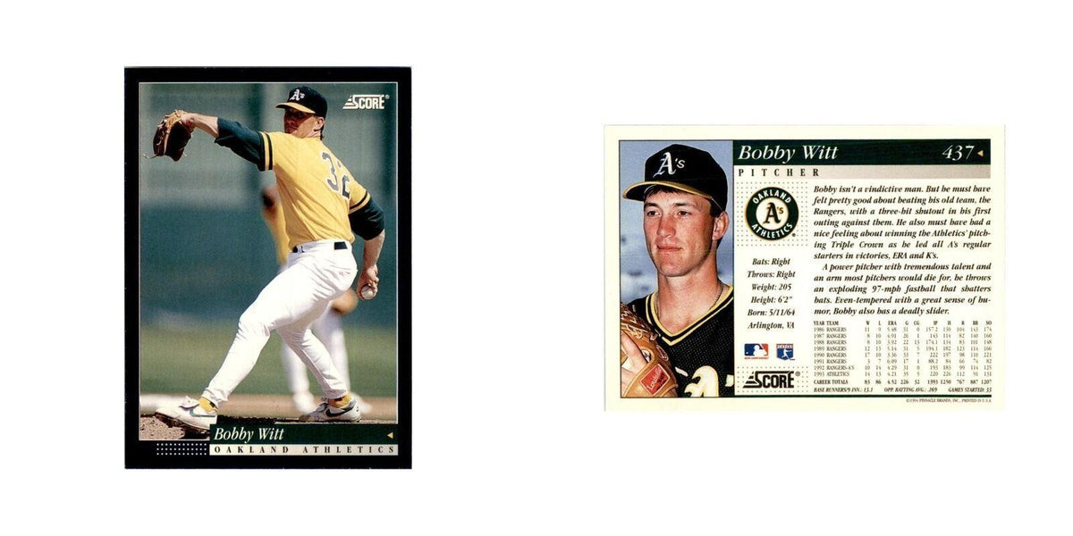 1994 Score Bobby Witt Baseball Cards #437