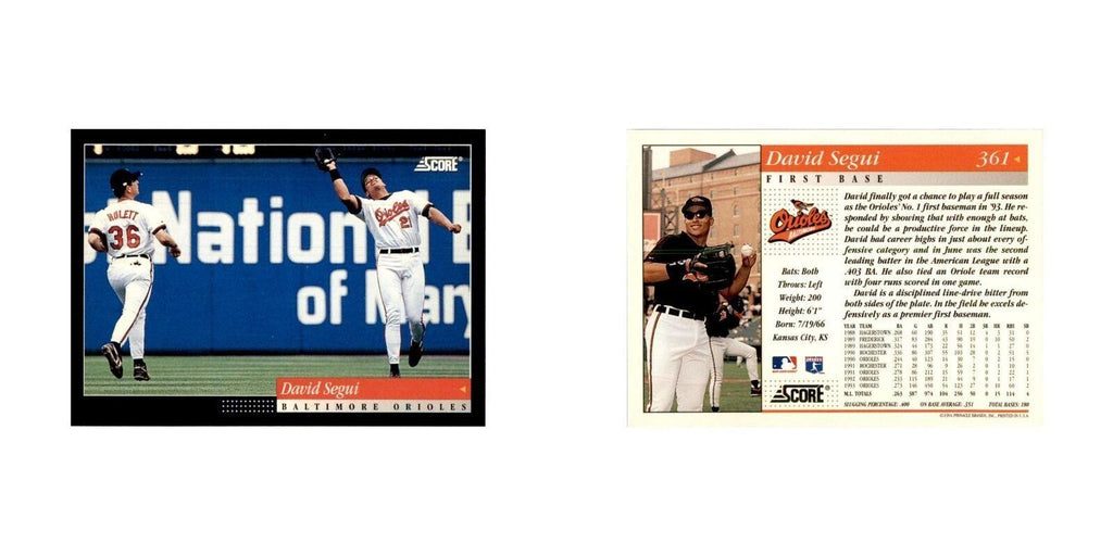 1994 Score David Segui Baseball Cards #361