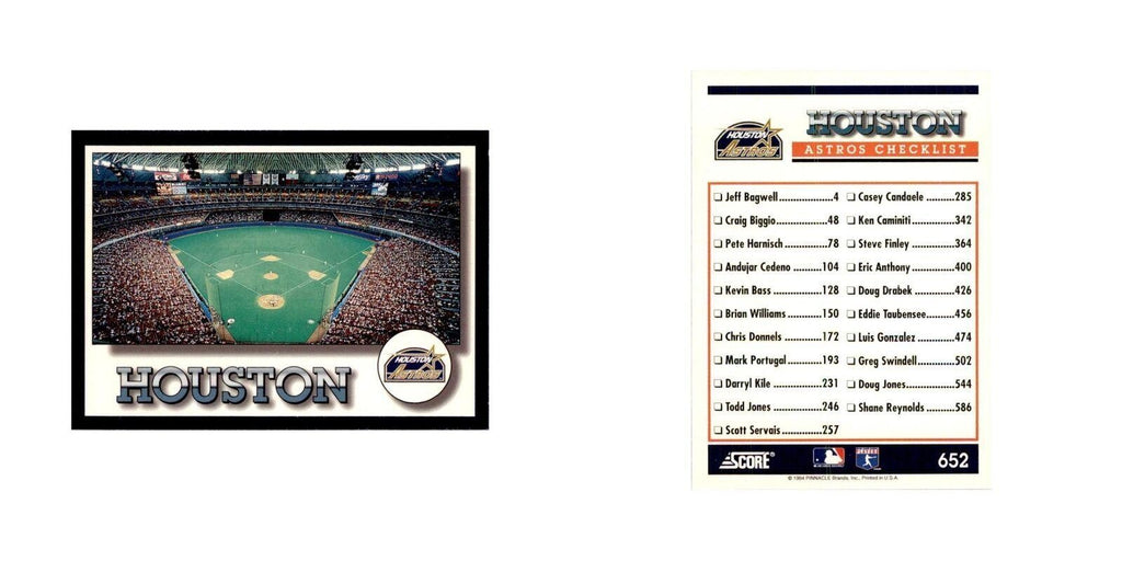 1994 Score Houston Astros Baseball Cards #652