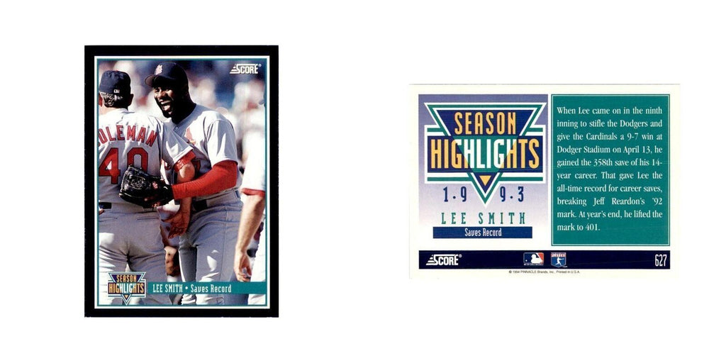 1994 Score Lee Smith Baseball Cards #627
