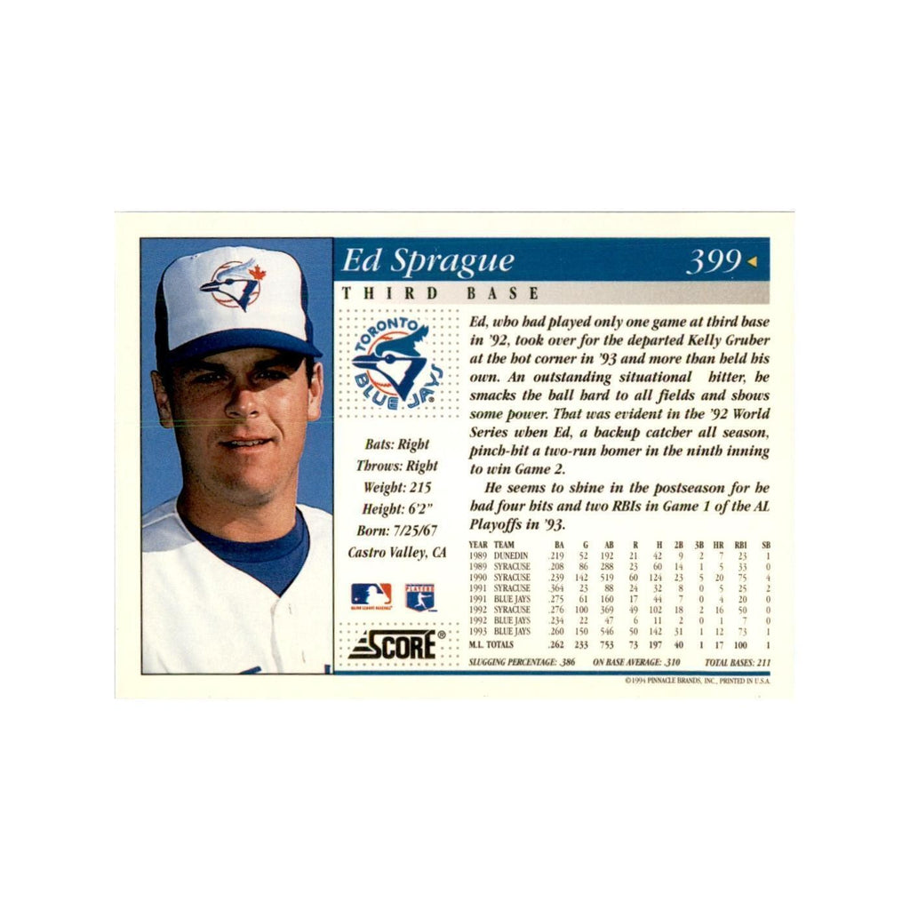 1994 Score Ed Sprague Baseball Cards #399