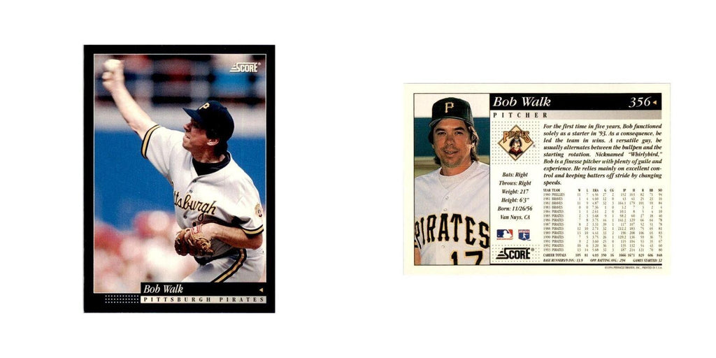 1994 Score Bob Walk Baseball Cards #356