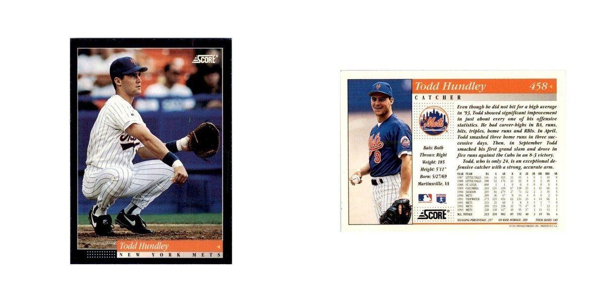 1994 Score Todd Hundley Baseball Cards #458