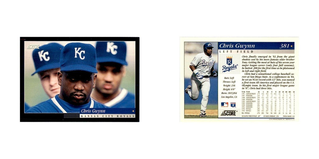 1994 Score Chris Gwynn Baseball Cards #381