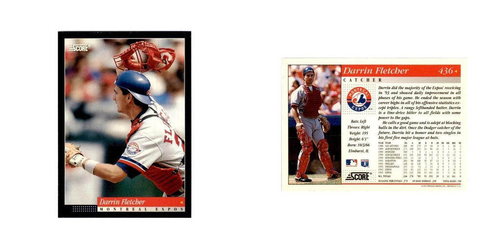 1994 Score Darrin Fletcher Baseball Cards #436
