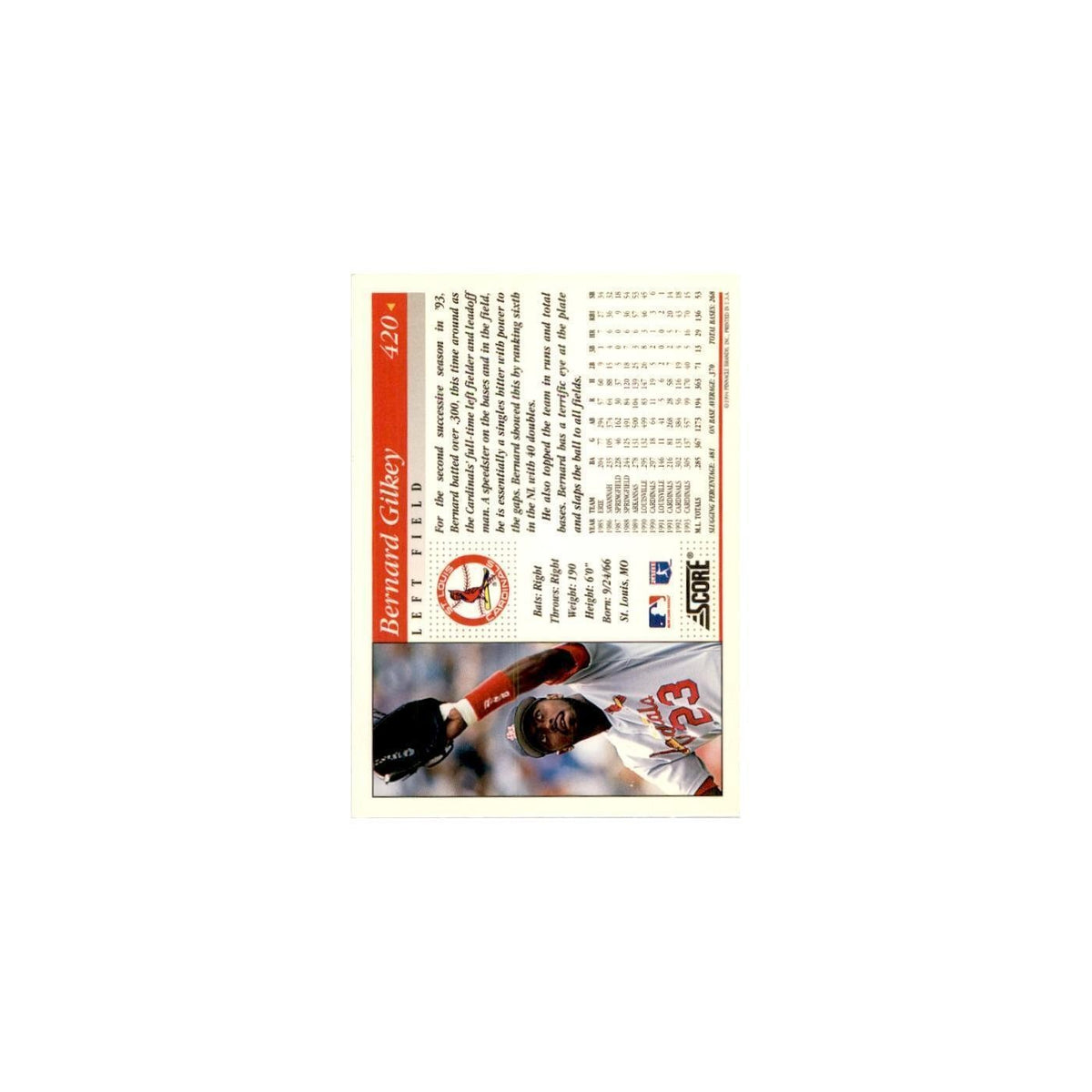 1994 Score Bernard Gilkey Baseball Cards #420