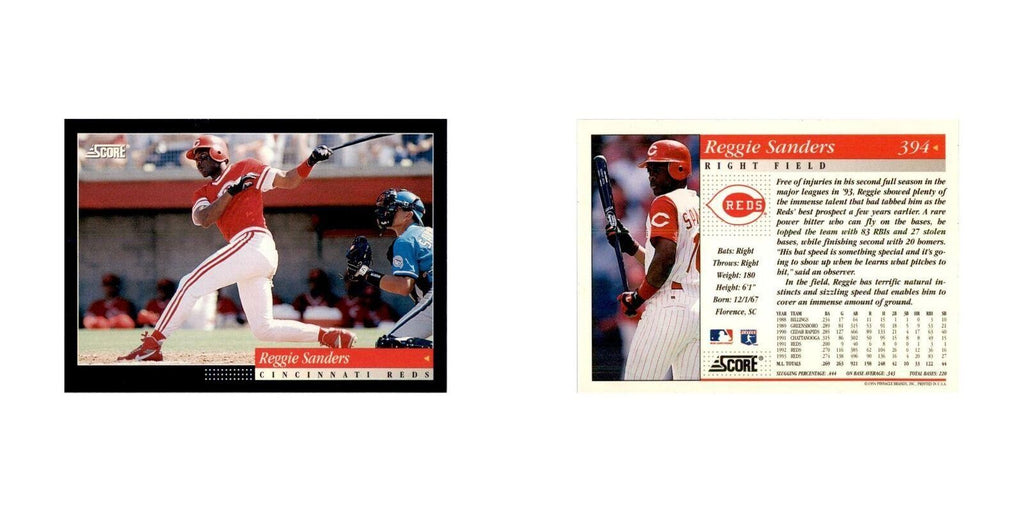 1994 Score Reggie Sanders Baseball Cards #394