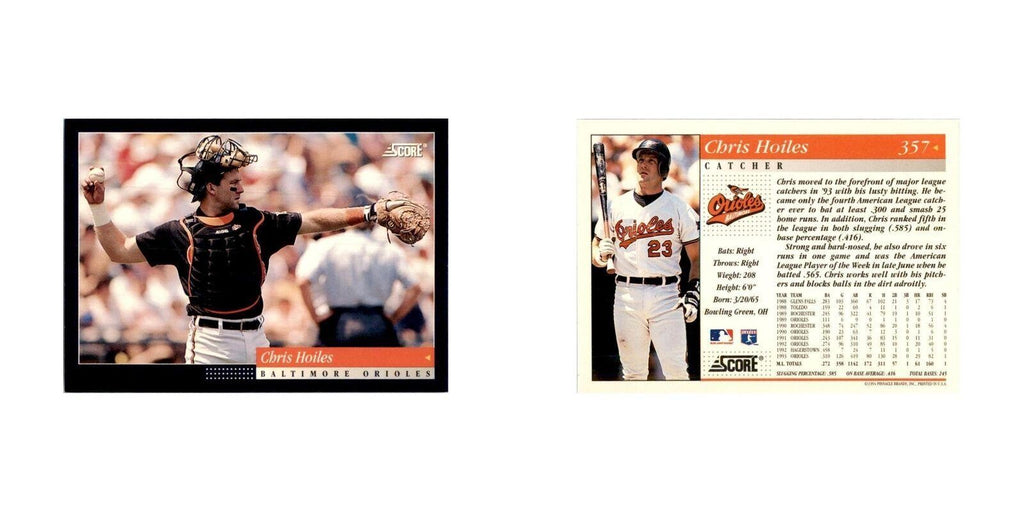 1994 Score Chris Hoiles Baseball Cards #357