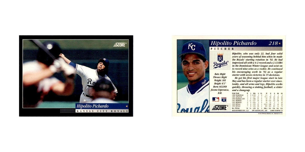 1994 Score Hipolito Pichardo Baseball Cards #218