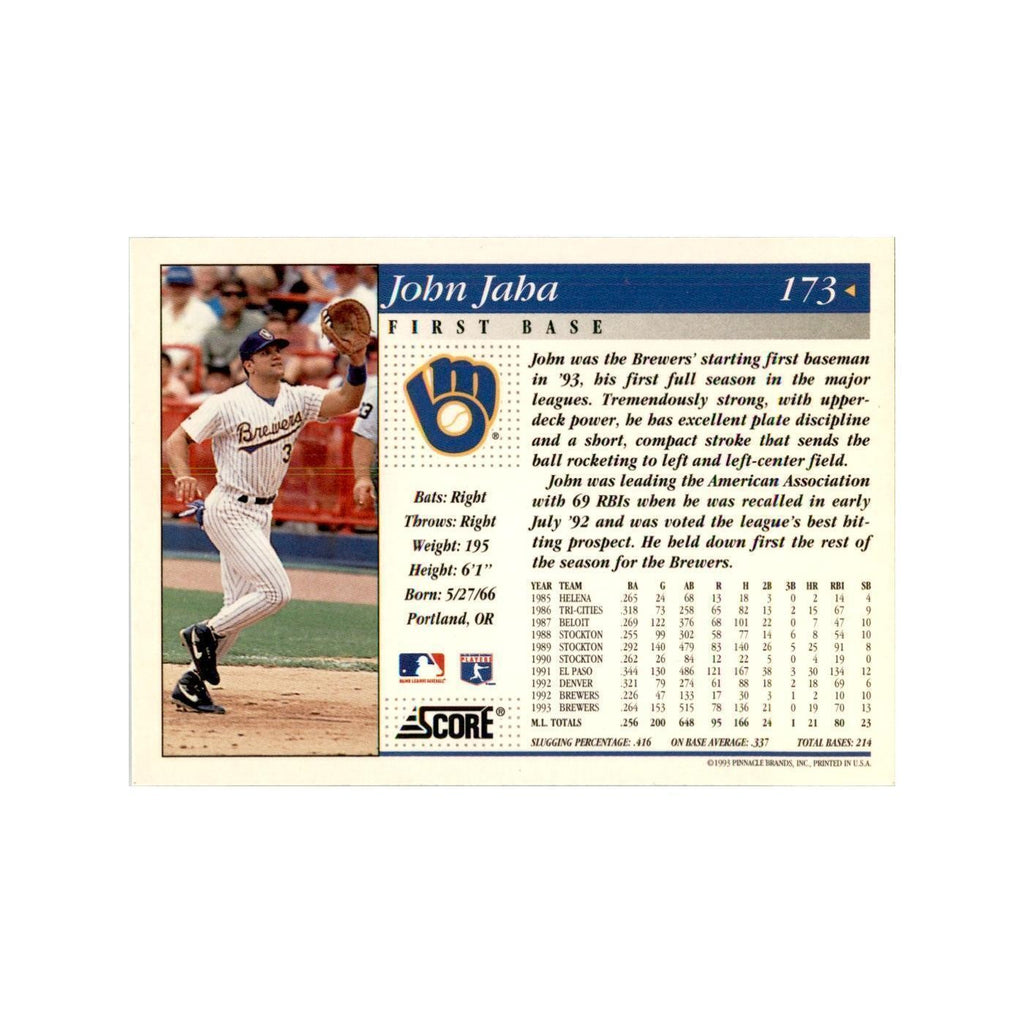 1994 Score John Jaha Baseball Cards #173