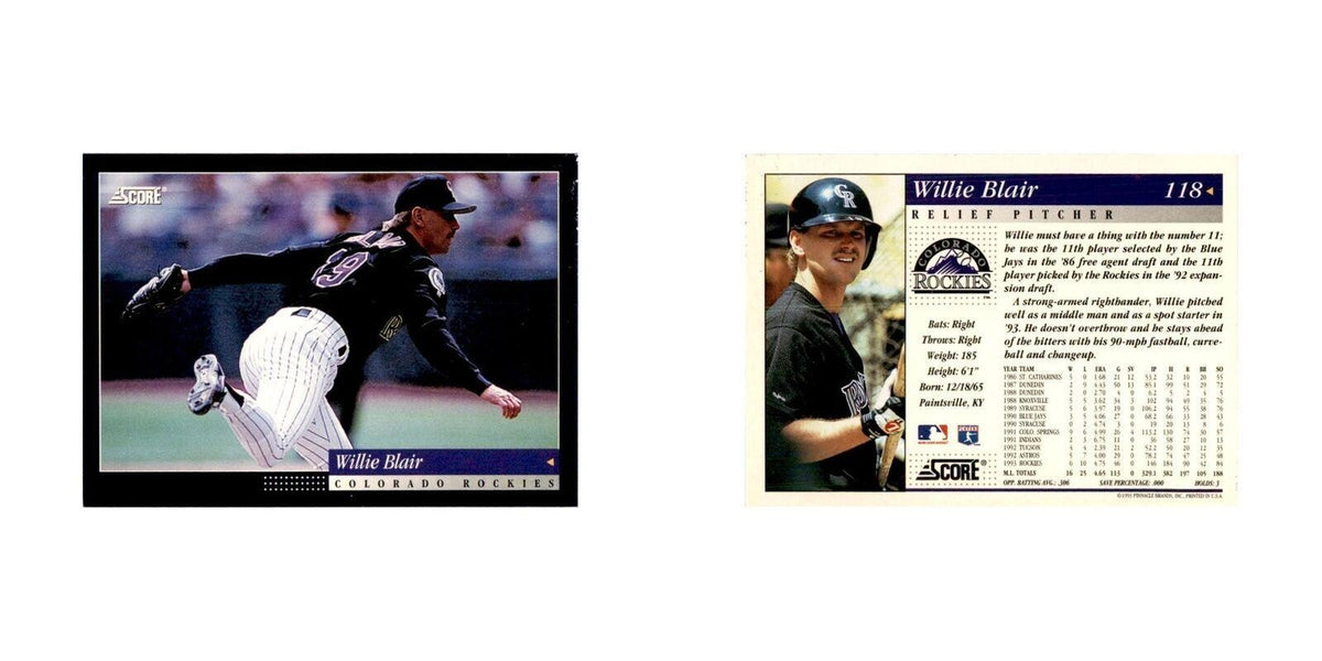 1994 Score Willie Blair Baseball Cards #118