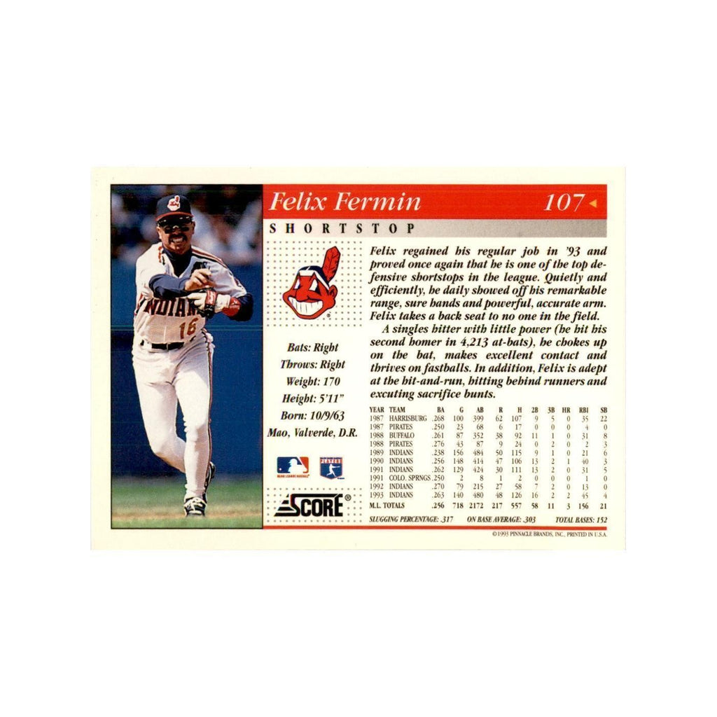 1994 Score Felix Fermin Baseball Cards #107