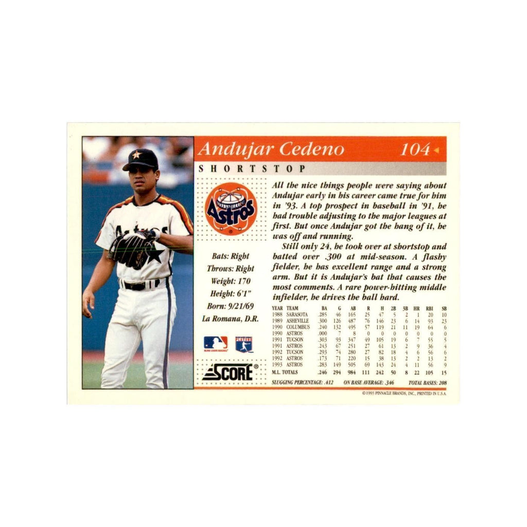 1994 Score Andujar Cedeno Baseball Cards #104