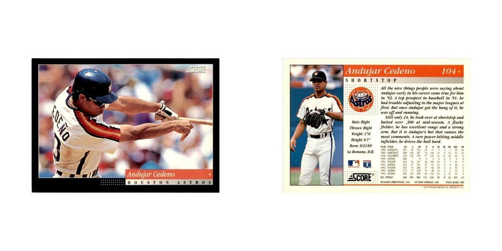 1994 Score Andujar Cedeno Baseball Cards #104