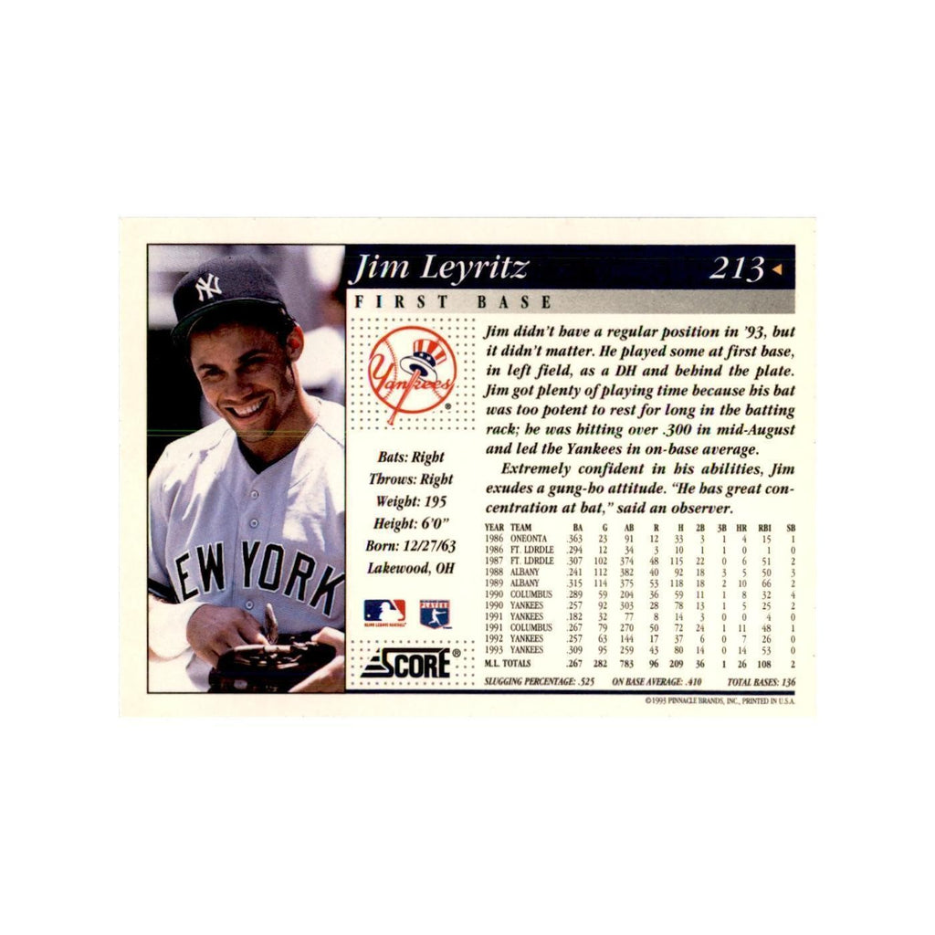 1994 Score Jim Leyritz Baseball Cards #213