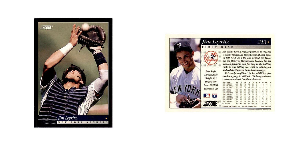 1994 Score Jim Leyritz Baseball Cards #213