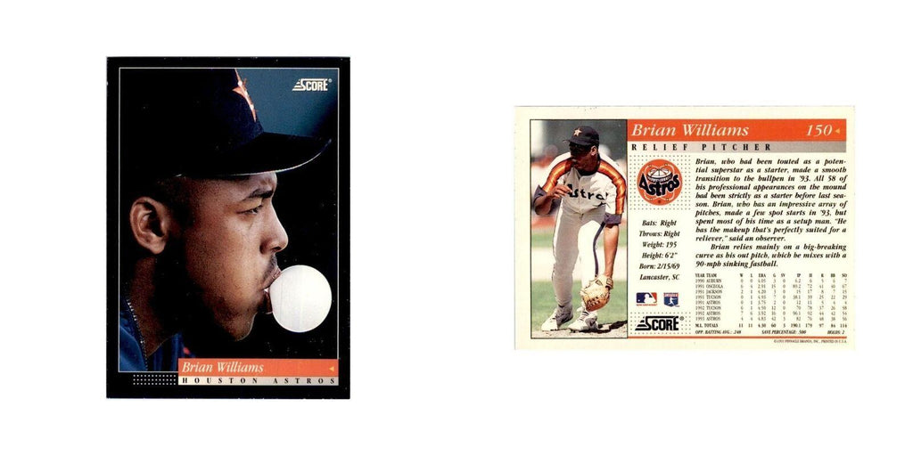 1994 Score Brian Williams Baseball Cards #150