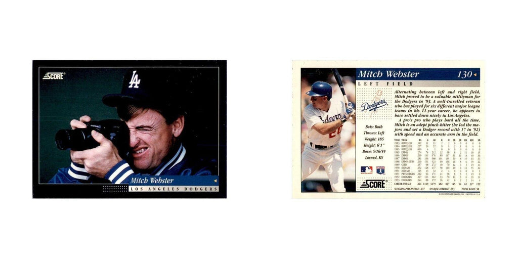1994 Score Mitch Webster Baseball Cards #130