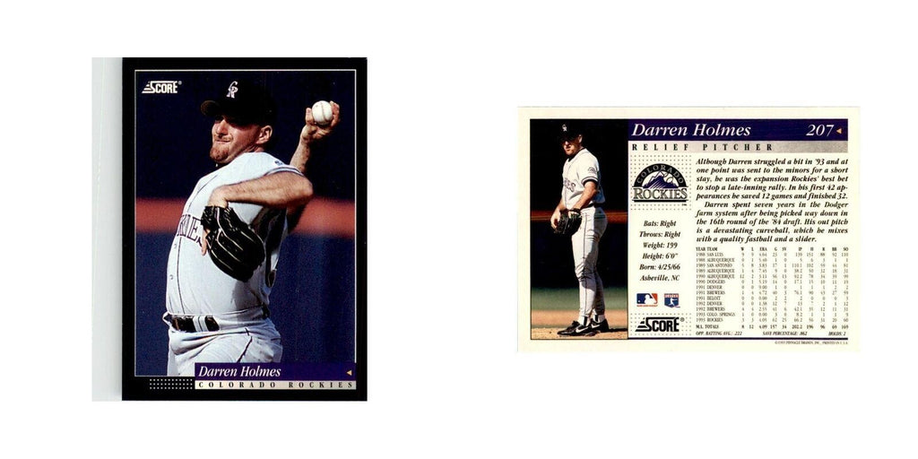 1994 Score Darren Holmes Baseball Cards #207