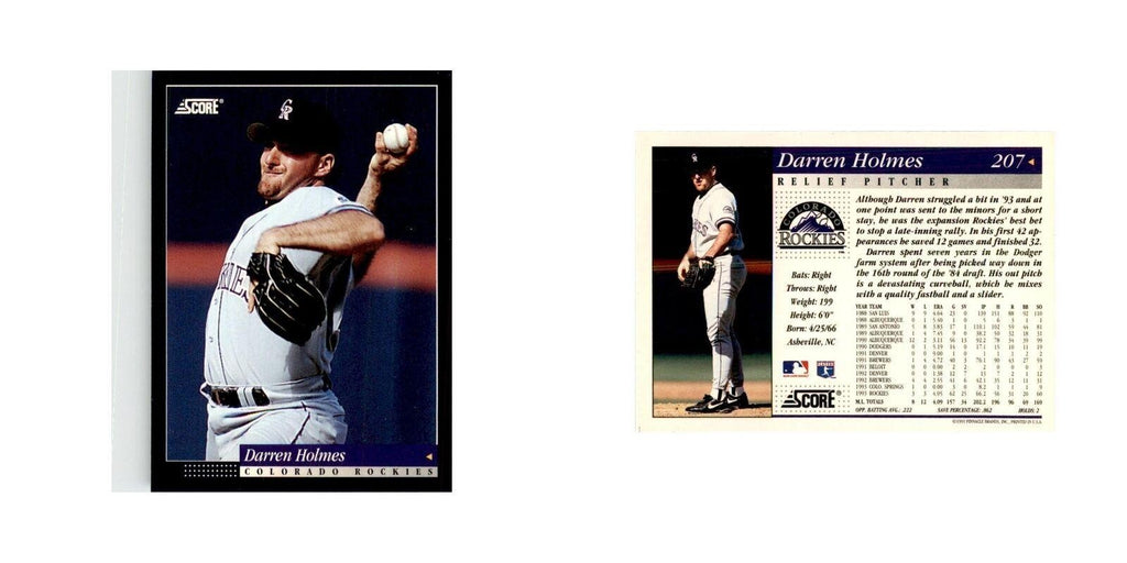1994 Score Darren Holmes Baseball Cards #207