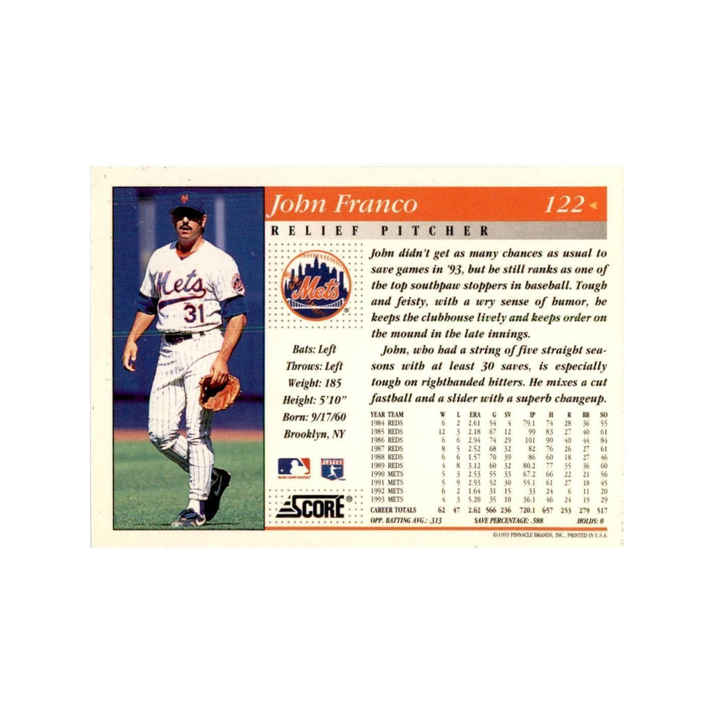 1994 Score John Franco Baseball Cards #122