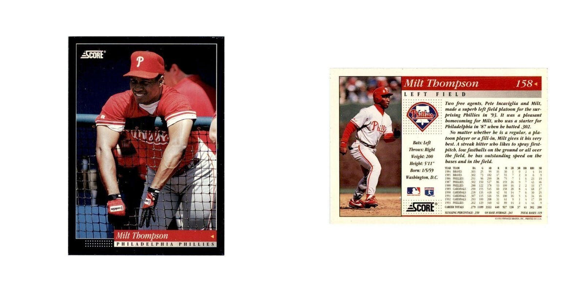 1994 Score Milt Thompson Baseball Cards #158