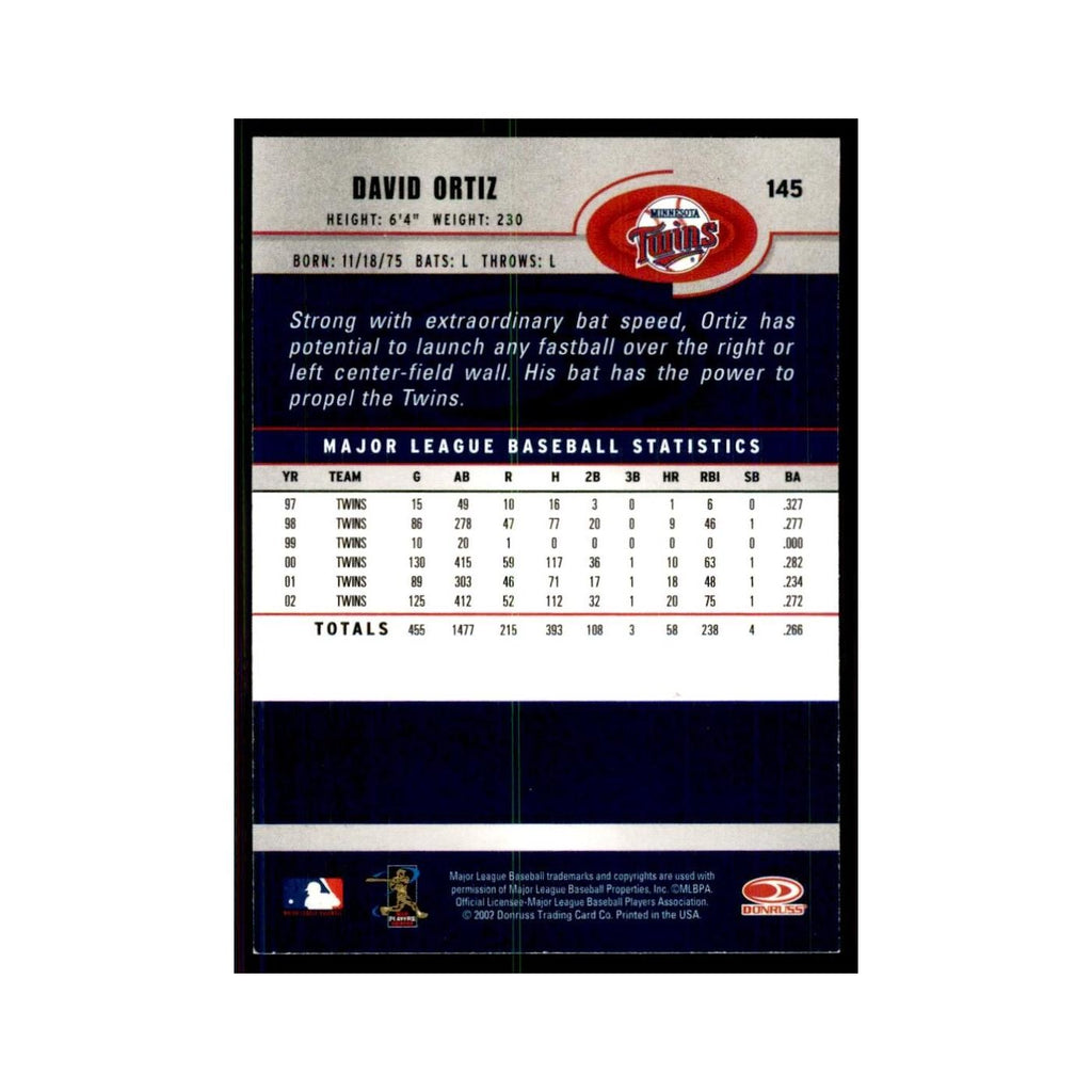 2003 Donruss David Ortiz Baseball Cards #145