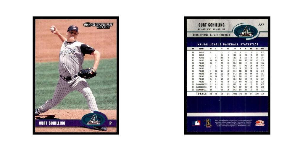 2003 Donruss Curt Schilling Baseball Cards #227